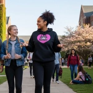 Sanrio Kuromi Heart Adult Large Pullover Sweatshirt Hoodie